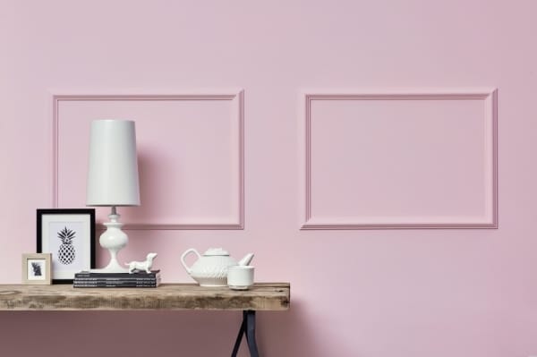 Interieur-Styling rosa Wand