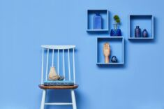 Interieur-Styling blaue Wand